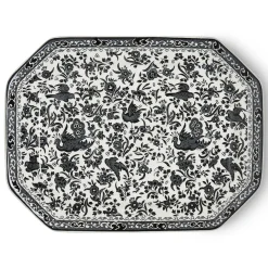 Black Regal Peacock Rectangular Platter