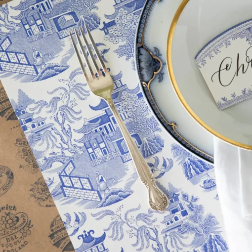 Blue Willow Pad of 18 Paper Placemats