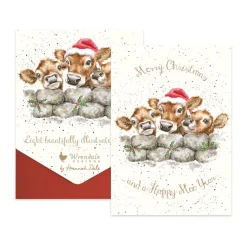 'Christmas Calves' Christmas Card Pack