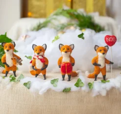 Felix Fox Holding a Noel Balloon Felt Decoration