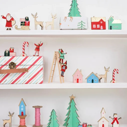 Festive Village Wooden Advent Calendar