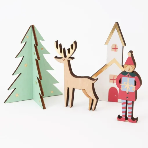Festive Village Wooden Advent Calendar