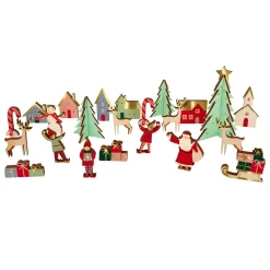 Festive Village Wooden Advent Calendar