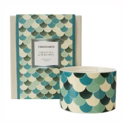 Fired Earth Ceramic Multi Wick Green Tea & Bergamot Tea Candle