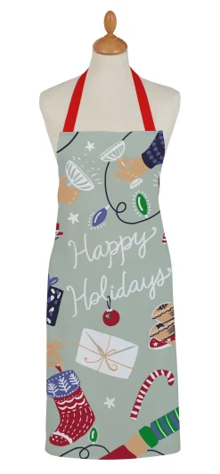 Happy Holidays Cotton Apron