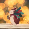 Hedgehog and Lantern Wooden Decoration