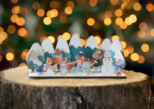 Ice Skating Pop Out and Build Advent Calendar