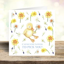 'I'd Pick You' Duckling & Daffodils Mother's Day Card
