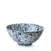 Ink Blue Hibiscus Large Footed Bowl
