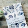 Inky Shells Tea Towel