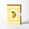 Lemon Yellow Stripe Greetings Card