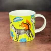 Menagerie Fox Bone China Mug- Green