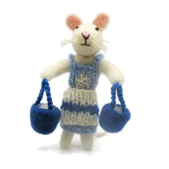 Mouse Maid a Milking Felt Decoration