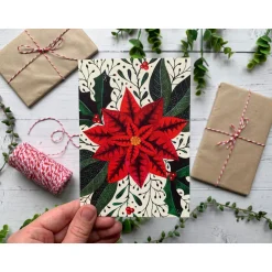 Poinsettia Christmas Card