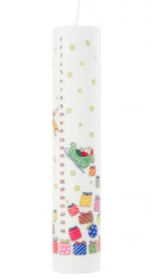 Santa's Sleigh Pillar Advent Candle