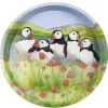 Sea Thrift Puffins Round Tin Tray