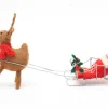 Sleeping Mice on Sleigh with Reindeer Felt Decoration