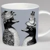 Sunday Best Penguins Bone China Mug - Grey