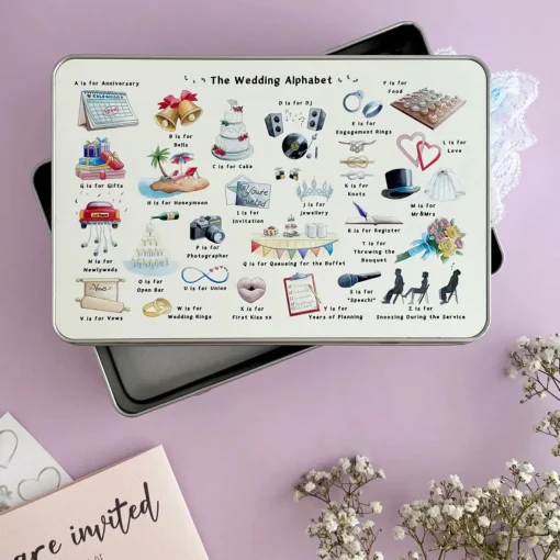 The Wedding Alphabet Keepsake Storage Tin