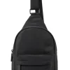 Willesdon B All Black Recycled Nylon Crossbody Bag- Large