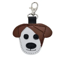Zatchels Chestnut Cute Dog Leather Bag Charm