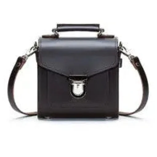 Zatchels Handmade Leather Sugarcube Dark Brown Small Handbag