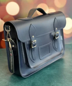Zatchels Handmade Leather Classic Satchel - Navy Blue