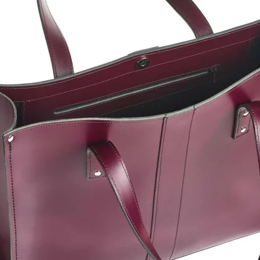 Zatchels Handmade Leather Shopper - Marsala Red